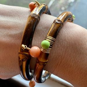 Bamboo beaded bracelet set